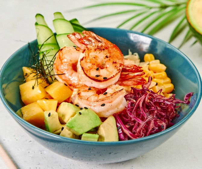 Поке манго с креветками STANDARD