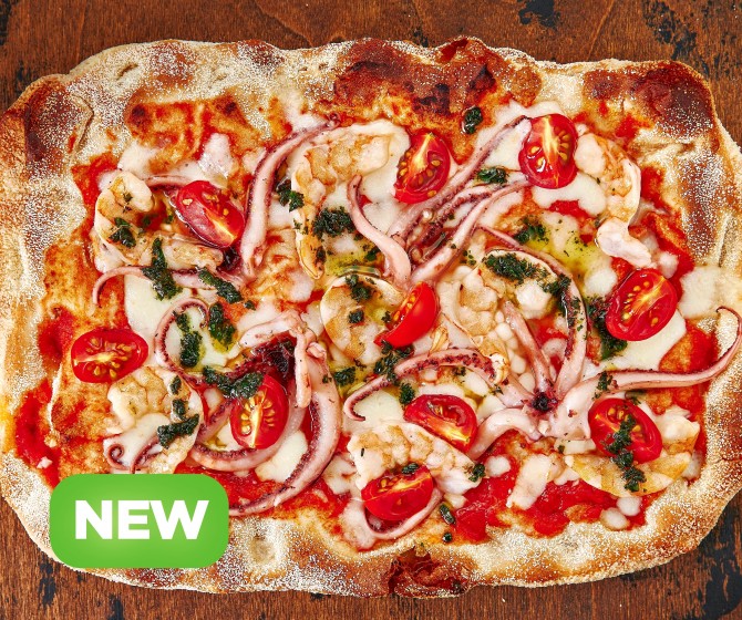 Римская с морепродуктами и соусом песто